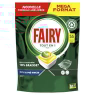 Fairy all-in 1 produits de vaisselle automatique citron 55ct
