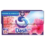 Dash tout en 1 pods lessive pivoine hibiscus 25 doses