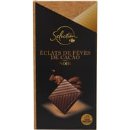 Carrefour sélection tablette de chocolat noir éclats de fèves de cacao - 100g