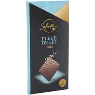 Carrefour sélection tablette de chocolat noir fleur de sel -100g