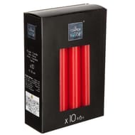 Lot de 10 bougies droites coloris rouge