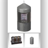 Bougie ronde coloris gris
