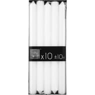Lot de 10 bougies bâtons coloris blanc h25 cm