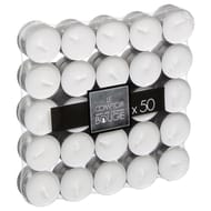 Lot de 50 bougies chauffe-plats coloris blanc