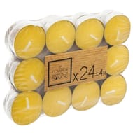 Lot de 24 bougies chauffe-plat à la citronnelle