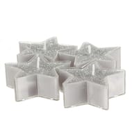 Bougies étoiles paillettes argent x4 24g