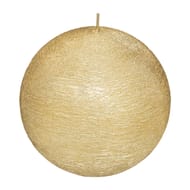 Bougie boule brosse or 10 cm