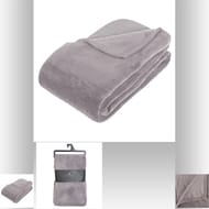 Plaid microfibre gris 180 x 230 cm