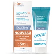 Keracnyl uv 50+ fluide anti-imperfections 50ml + gel 40ml offert