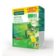 Naturland extrait fluide détox bio 9 plantes 20 amp.x10ml + 10 amp. X 10ml offertes