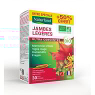 Naturland extrait fluide jambes légères bio 20 amp.x10ml + 10 amp. X 10ml offertes