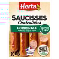 Herta saucisses charcutière l'originale CSN x4 280g