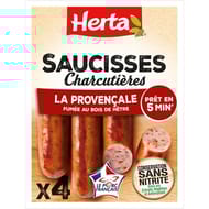 Herta saucisses charcutière à la provencale x4 280g