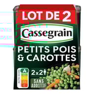 Cassegrain petits pois & carottes selection tendres&fondants 530g