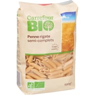 Carrefour bio pâtes semi-complets penne rigate bio 500g