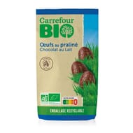 Carrefour bio oeufs praliné lait bio 150g