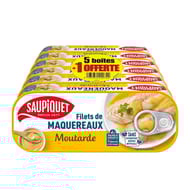 Saupiquet filets de maquereaux à la moutarde 169gx6 offre spéciale 1014g