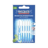 Ricqles brossettes interdentaires réutilisables 0.9 mm 5 unités