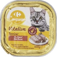 Carrefour companino pâtée pour chat adulte en terrine au boeuf x1 -100g