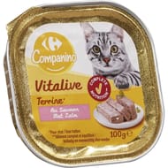Carrefour companino pâtée pour chat adulte en terrine au poulet -100g