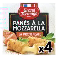 Grand fermage panés à la mozzarella panure provencale x4 - 100g