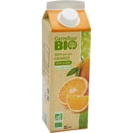 Carrefour bio pur jus d'orange sans pulpe 1l