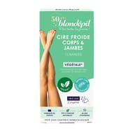 Blondepil cire froide végétal corps 99% naturel+vegan 12 bandes