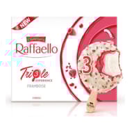 Raffaello 3 bâtonnets glace saveur noix de coco sauce framboise 138g