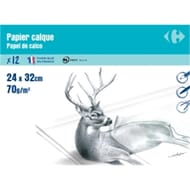 Carrefour pochette papier calque 240x320 12 feuilles 70 grammes