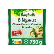 Bonduelle les 3 légumes brocolis carottes choux-fleurs précuits vapeur 750g