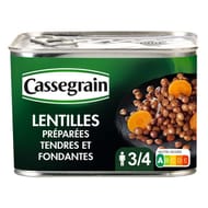 Cassegrain lentilles cuisinées aux oignons et carottes 4/4 460g