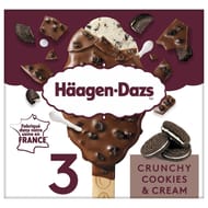 Haagen-Dazs 3 bâtonnets crunchy cookies & cream 192g