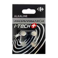 Carrefour 4 piles LR44 i-tech+