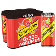 Schweppes zero agrum 6x33cl slim
