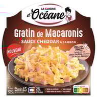 La cuisine d'oceane gratin de macaronis sauce cheddar et jambon 300g