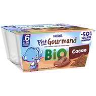 Nestlé p'tit gourmand bio cacao dès 6 mois 4x90g