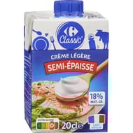 Carrefour classic crème légère semi épaisse 18%mg 3x20cl