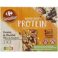 Carrefour sensation barres protein graines et chocolat x4 - 128g