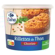 Carrefour extra rillette thon chorizo 140g