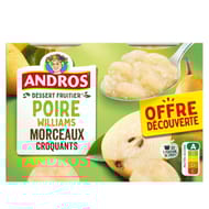 Andros poire williams morceaux 4x100g offre découverte