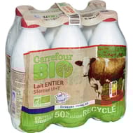 Carrefour bio lait entier stérilisé uht 6x1l