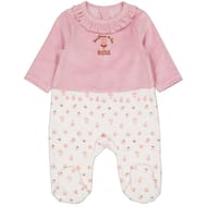 Dors bien velours fille ROSE / BLANC AOP 24 MOIS