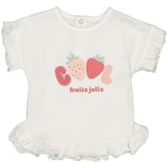 Tee shirt manches courtes fille BLANC 24MOIS