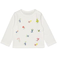 Tee shirt manches longues fille BLANC AOP 24MOIS