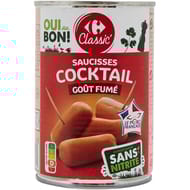 Carrefour Classic' saucisses cocktail gout fumé 400g