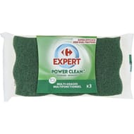 Carrefour expert éponge à récurer multi-usages power clean x3