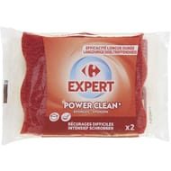 Carrefour expert éponge à récurer récurages difficiles power clean x2