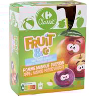 Carrefour classic' fruit&cie compotes mangue passion sans sucre ajouté x4 - 360g