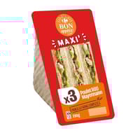 Carrefour bon appétit sandwich club x3 poulet mayonnaise 230g