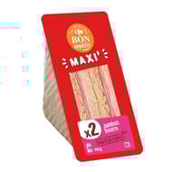 Carrefour bon appétit sandwich club jambon beurre x2 -190g